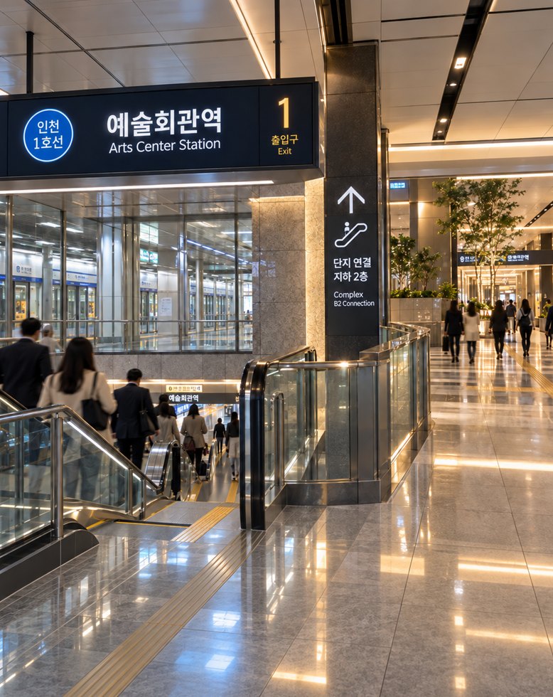 예술회관역 지하 2층 연결